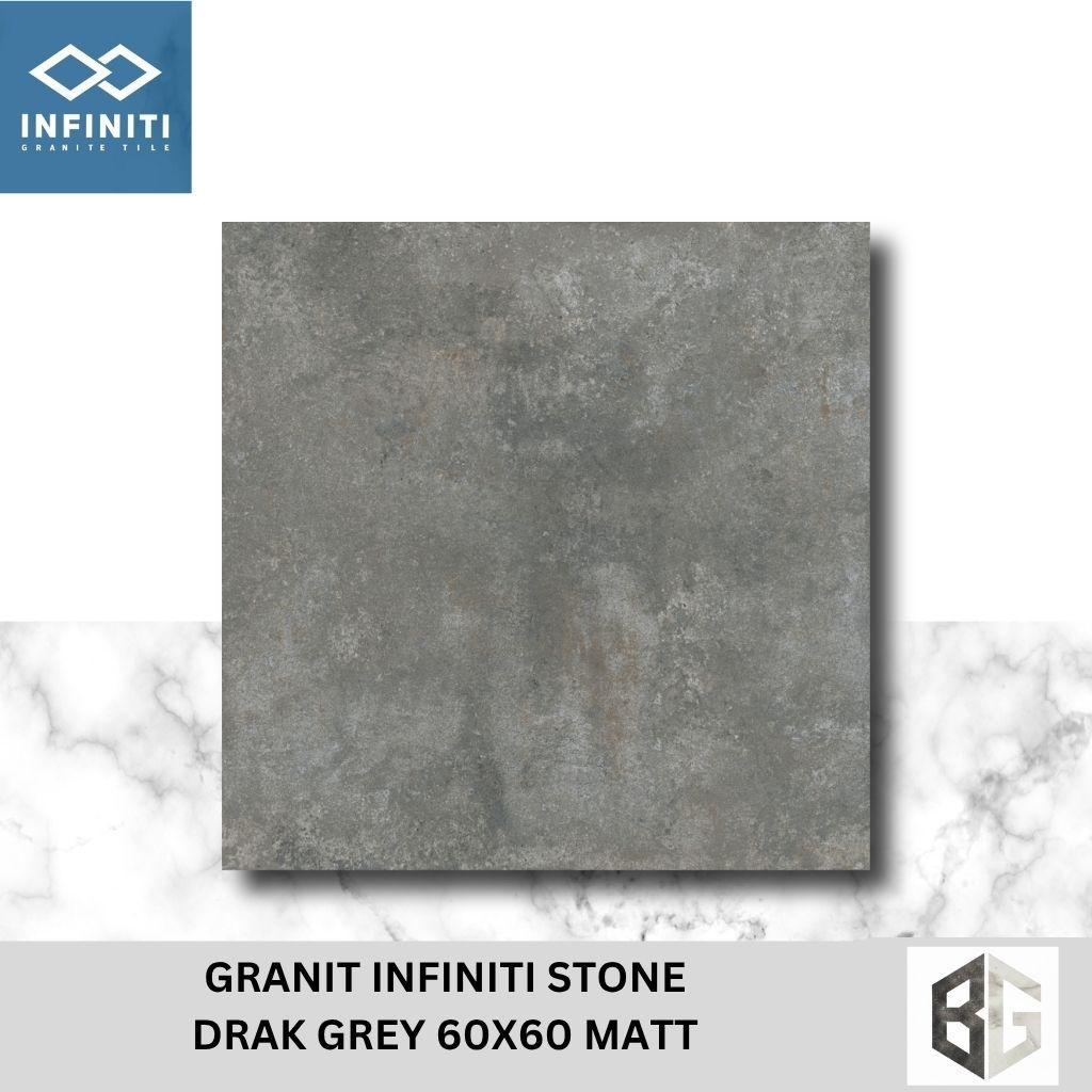GRANIT infiniti concrete stone dark grey 60X60 matt - Granit Lantai Premium , Elegan & Tahan Lama