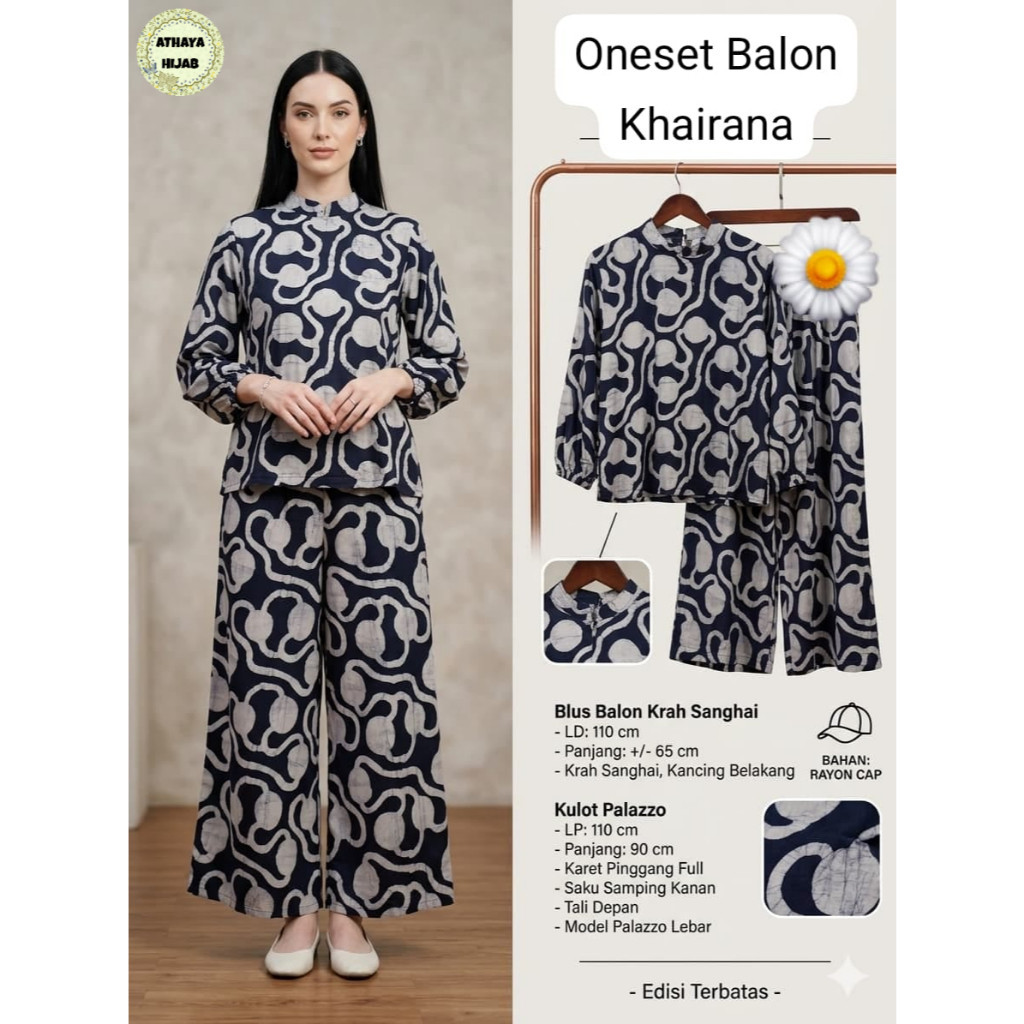 0706      ONE SET BALON KHAIRANA by AtHAYA ORIGINAL FASHION HIJAB SOLO