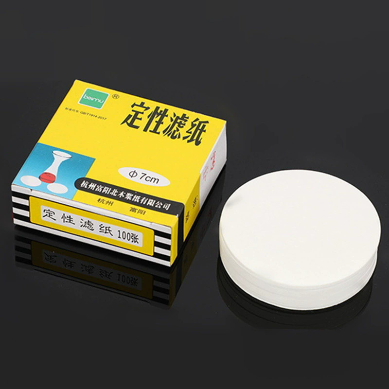 100 Pcs Kertas Saring Laboratorium Bulat 11cm 15cm Kertas Saring Kimia Kualitatif Serat Katun Putih