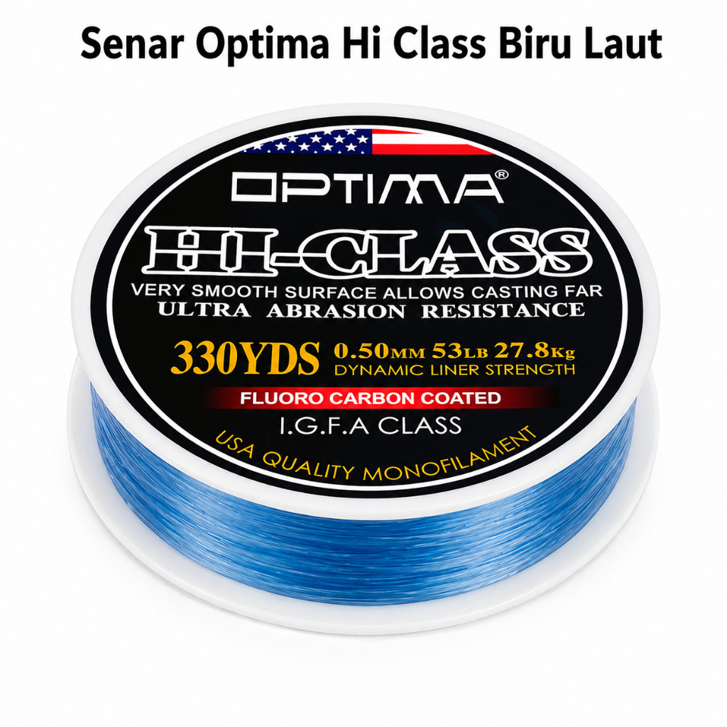 Senar Pancing Super Kuat OPTIMA HI CLASS (Biru Laut)