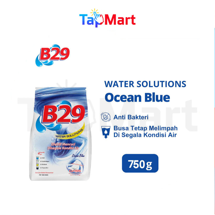 TapMart - B29 Deterjen B-29 Sabun Bubuk Water Solutions OCEAN BLUE 750 gr Detergen