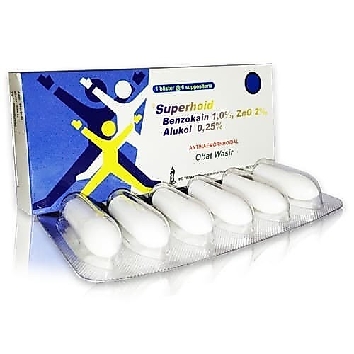 Superhoid Suppositoria (1box @6supp) - Obat Wasir