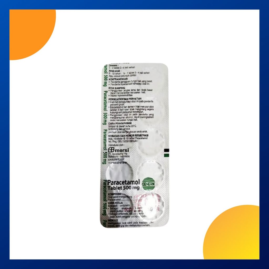 PARACETAMOL GENERIK MERSI 500 MG 1 BLISTER @ 10 TABLET