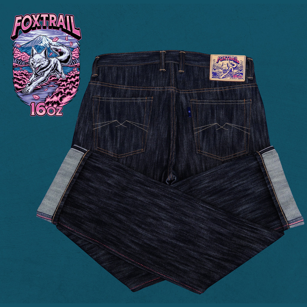 Celana Sage Denim Foxtrail 16oz Sanforized Extra Deep Indigo Selvedge