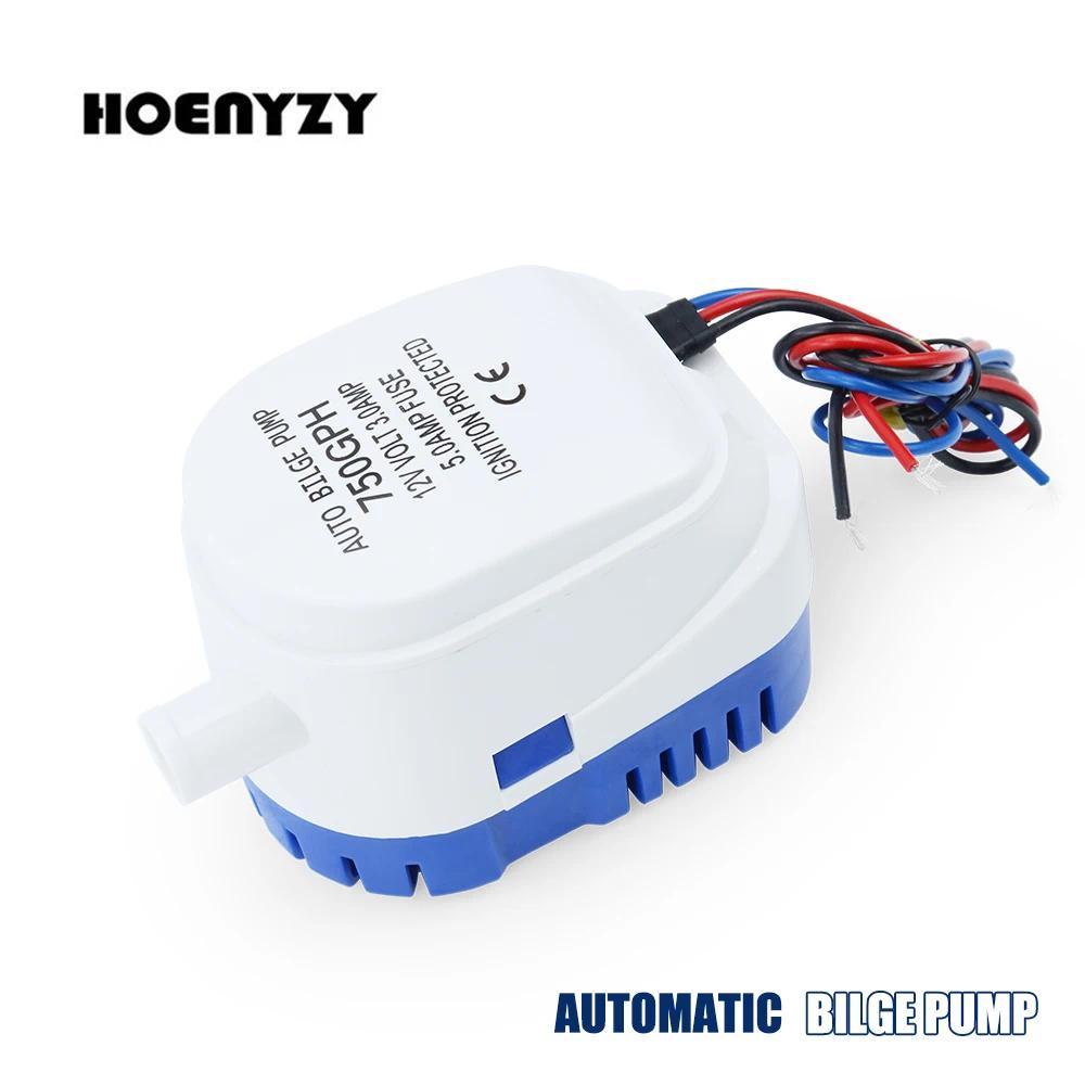 12V DC Small Mini Automatic Boat Bilge Pump 750GPH 1100GPH Auto Submersible Electric Water Pump 600/