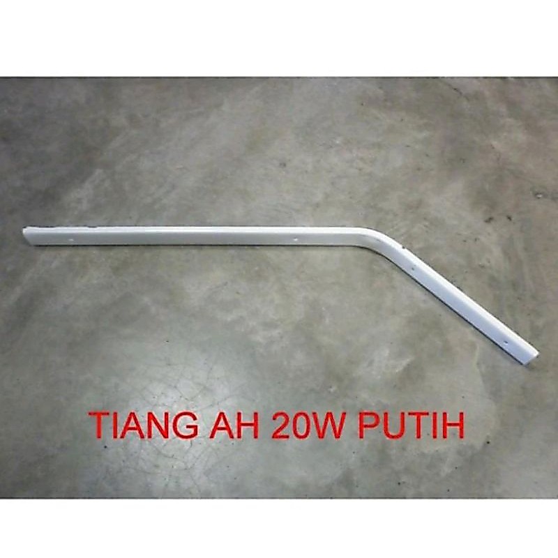 Tiang ah bengkok  putih untuk cup lampu jalan