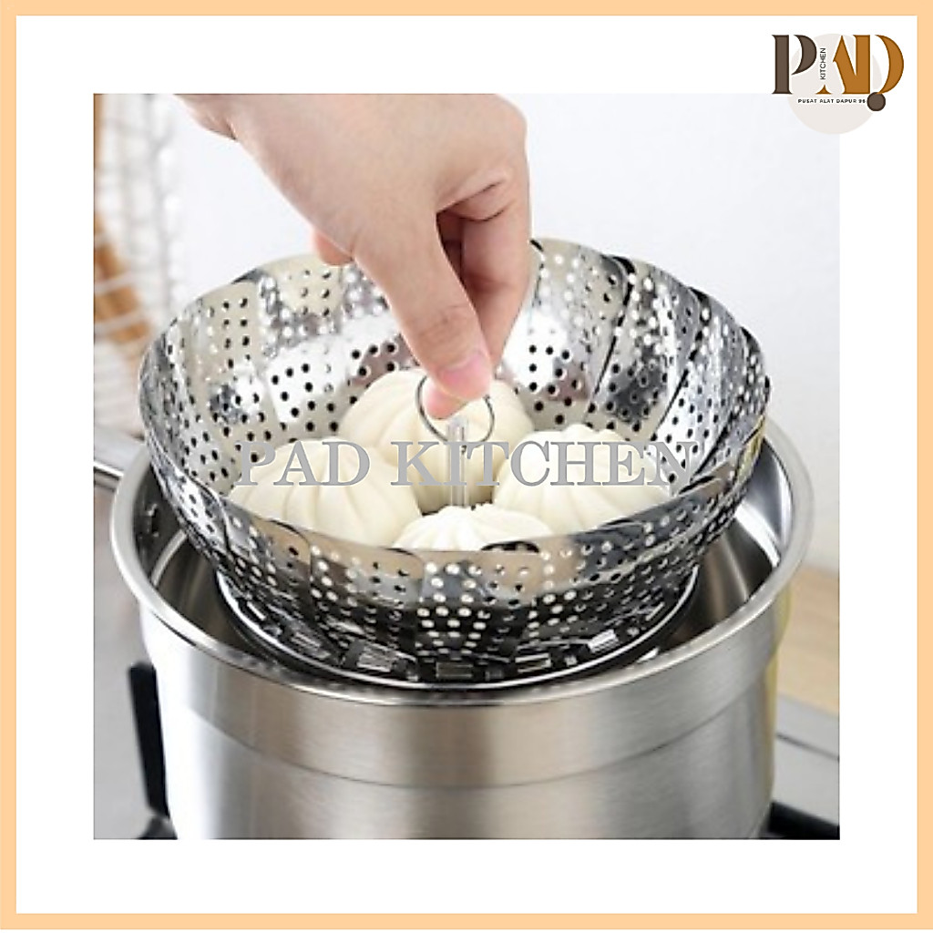 PAD ALAT KUKUSAN MODEL TERATAI - PENGUKUS BAKPAO LIPAT STAINLESS BAHAN AWET ANTI KARAT