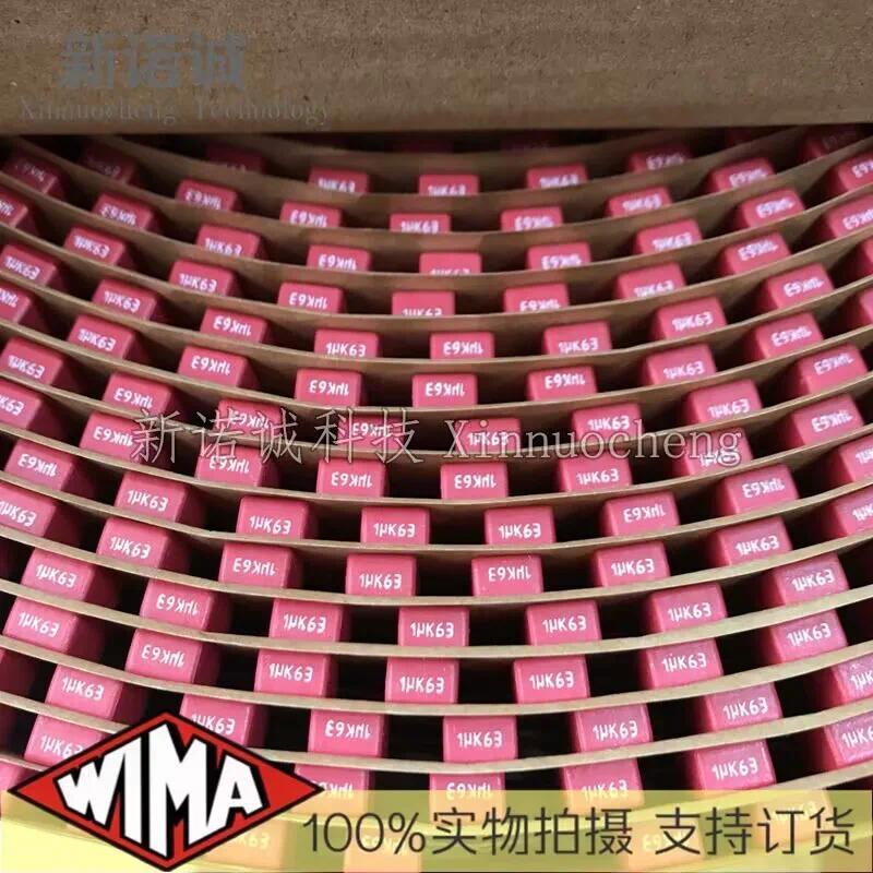5PCS/10PCS/50PCS/Lot WIMA MKS2 1UF 1.0UF 63V 63v1UF 10% foil film capacitor 1000nF 63V105 105 Foot d