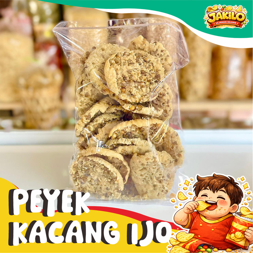 Peyek Kacang Hijau Kiloan 1kg 500gr Rempeyek Kacang Ijo Khas Magelang - JAKILO Jajanan Kiloan