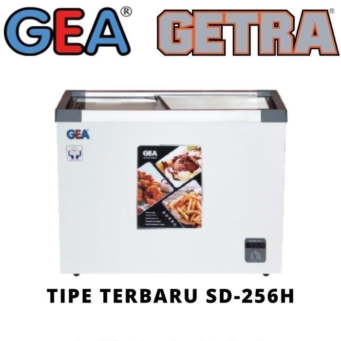 GEA Freezer SD-256H Kulkas Freezer Es Krim Sliding Flat Glass Freezer