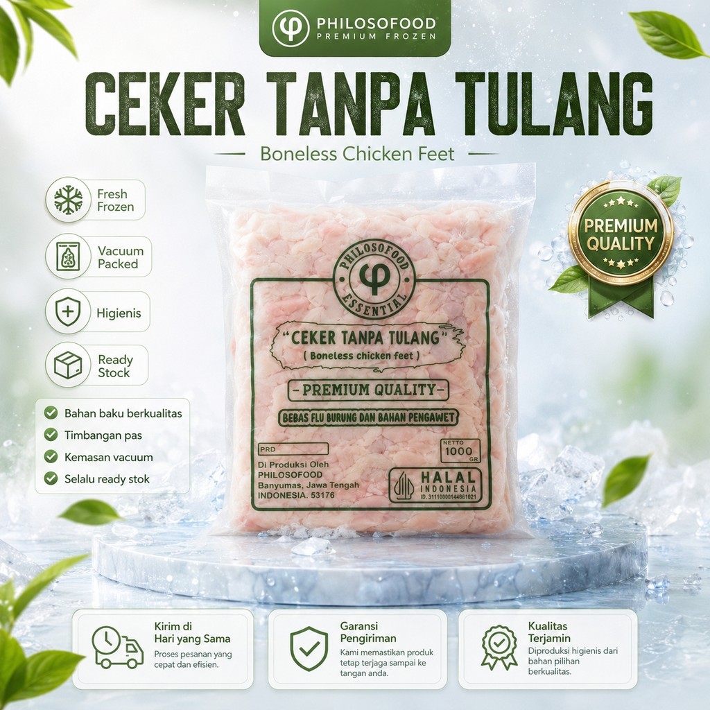 Philosofood - Ceker Ayam Frozen 1000g (1KG) Tanpa Tulang Mentah Segar Siap Masak