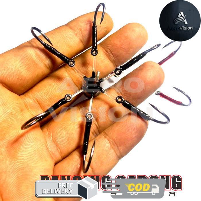 Mata kail 6 pancing garong spider untuk memancing ikan baronang kiper no 10 - HITAM