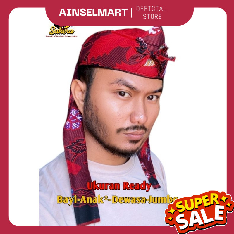 SALE Udeng Madura - Udeng Segitiga Madura - Udeng Sakera - Ikat Kepala Tradisional US
