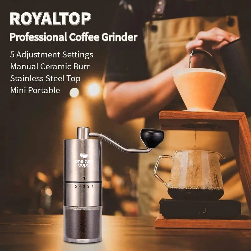 GS Medan One Two Cups Penggiling Kopi Manual Coffee Grinder Adjustable Portable - D-11