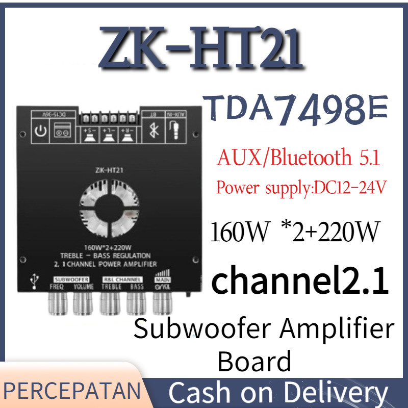 COD_ZK-HT21 TDA7498E Amplifier Bluetooth 5.0 2.1 Channel 160W+160W+220W Bass Nendang Power Besar