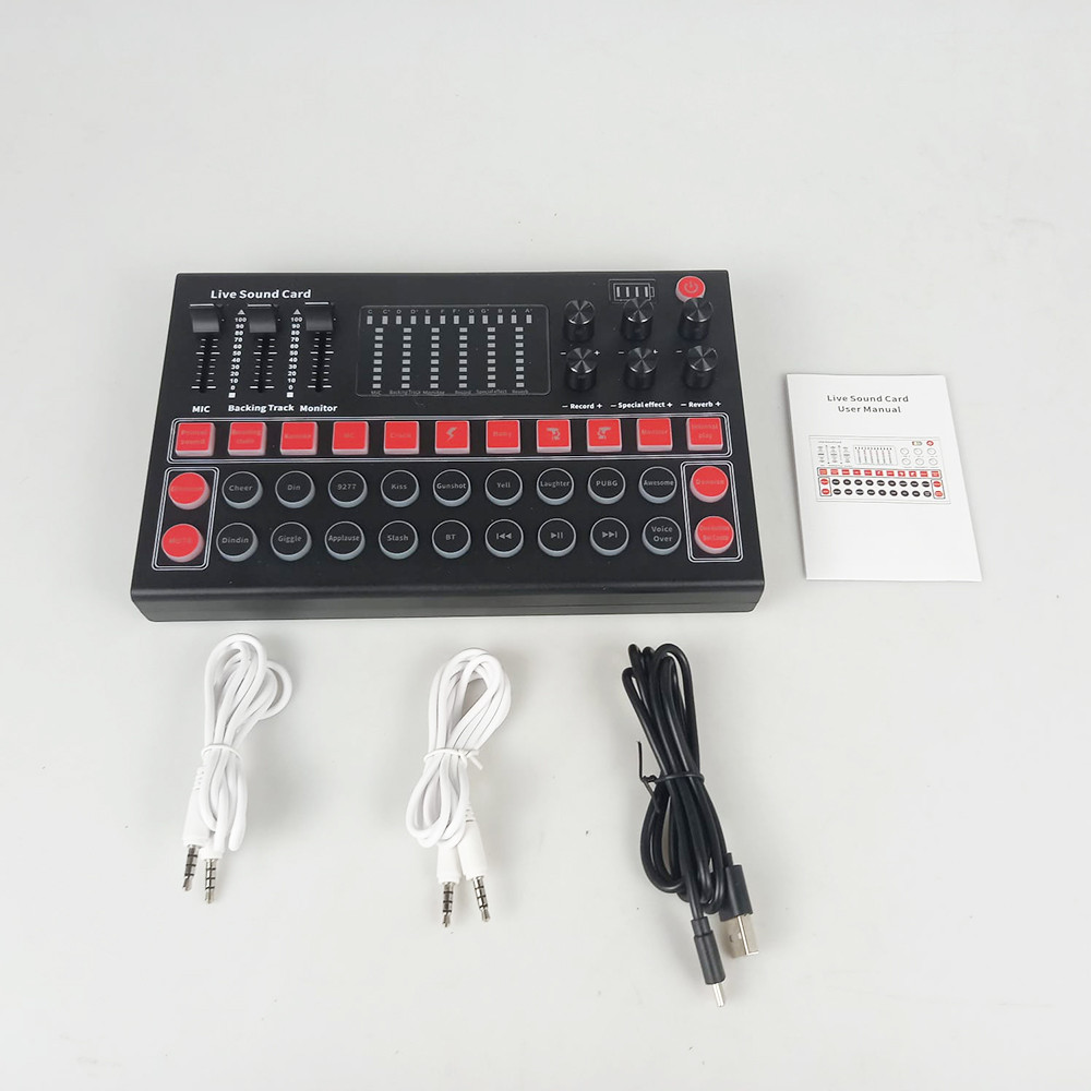 Mixer USB Sound Card Live Broadcast Recording Special Effect M9