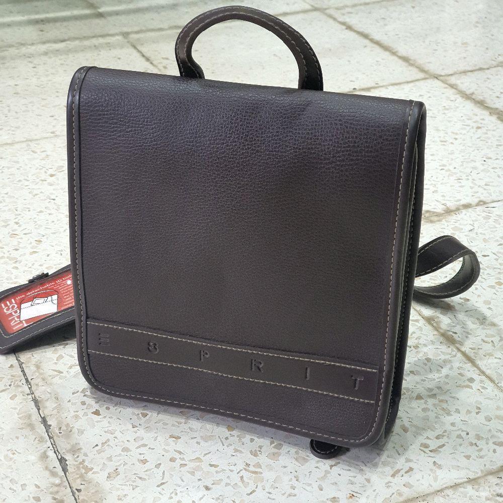 tas punggung esprit cokelat tua seken preloved Wanita Selempang Kulit