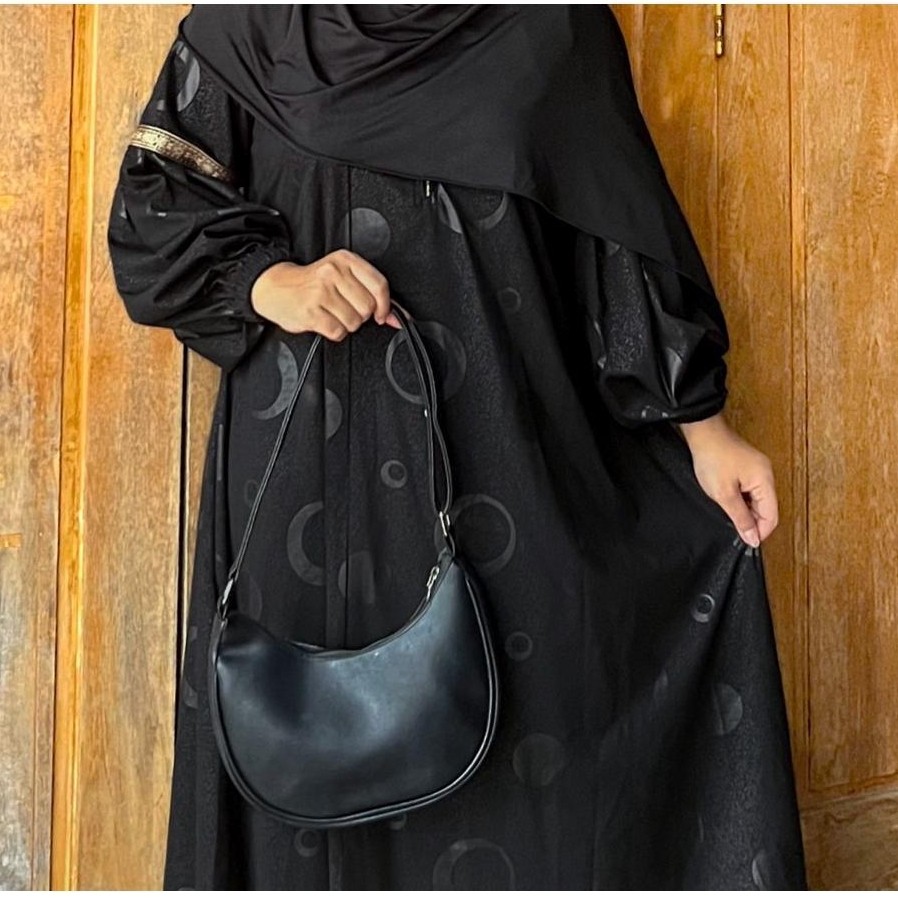 hot sale abaya shiva/abaya embos lengan balon temboro wolfis hitam full motif gamis muslim wanita