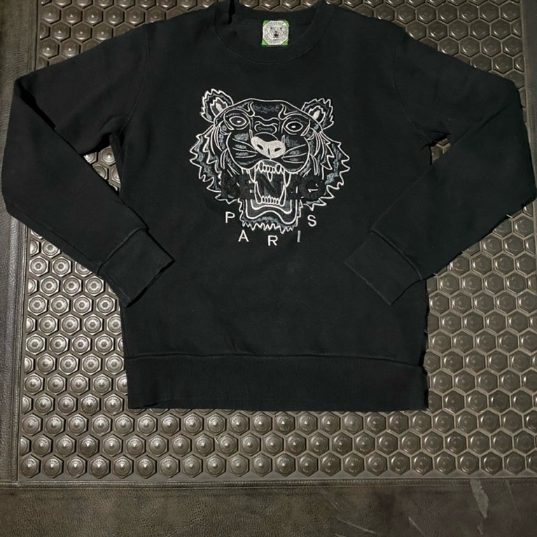 CREWNECK SWEATER SUPER LUXURY KENZO PARIS HITAM PEKAT MEWAH BRANDED
