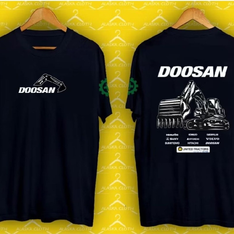 Kaos Excavator Doosan Hitam Putih Kaos Distro Viral Ternyaman Kaos Unisex Viral