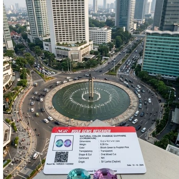 PERMATA COLOR CHANGE SAPPHIRE LOSSTONE BERSERTIFIKAT