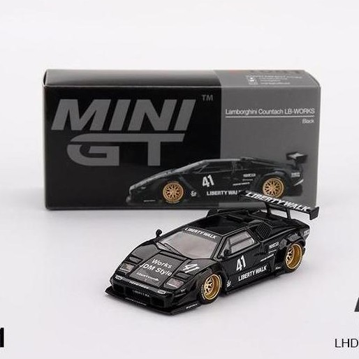 MINIGT 1081 - LAMBORGHINI COUNTACH LB WORKS BLACK MINI GT MGT - DIECAST MOBIL MODEL MINIATUR SCALE C