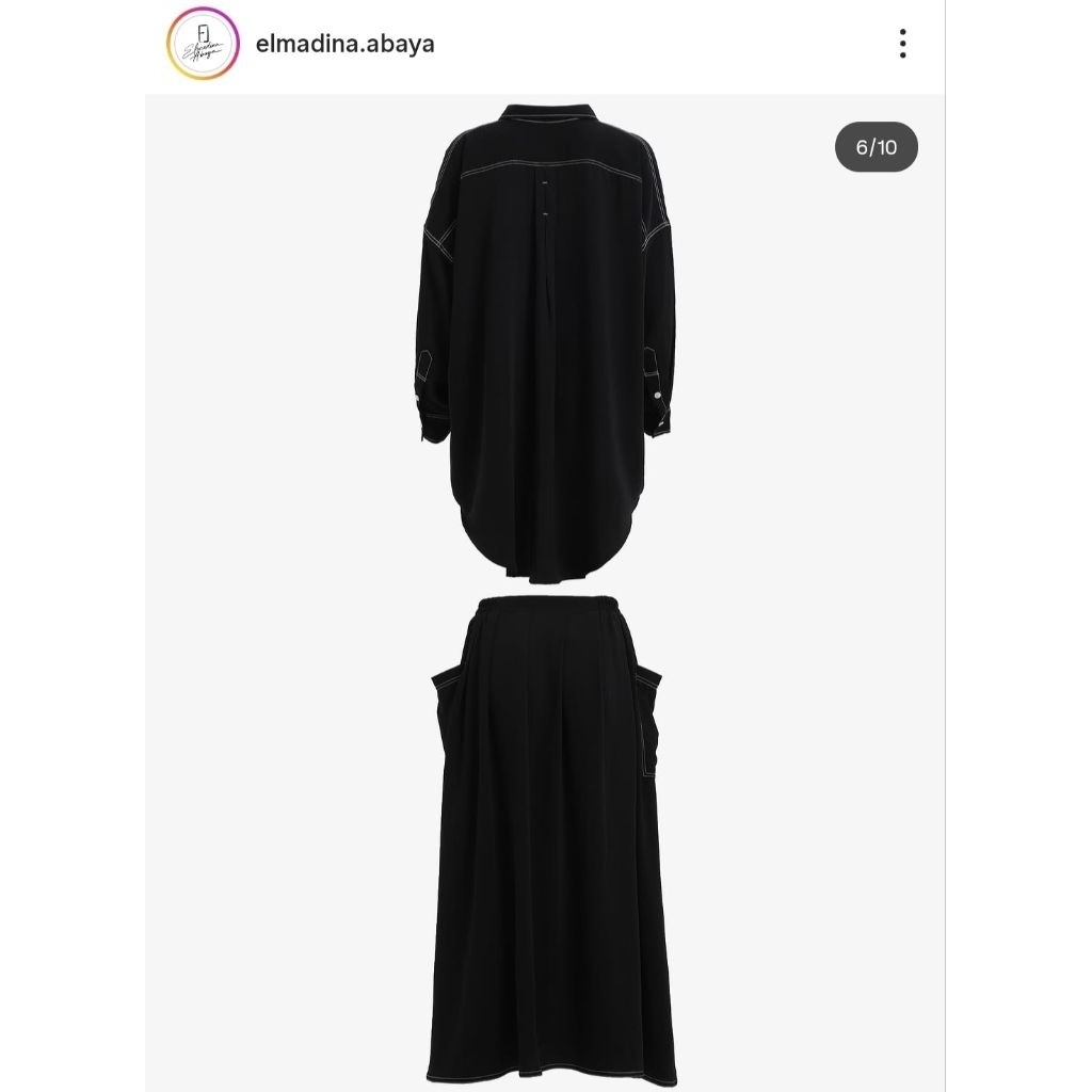 [PRELOVED] ELMADINA - JAYA TWO PIECES. BLACK. Size L