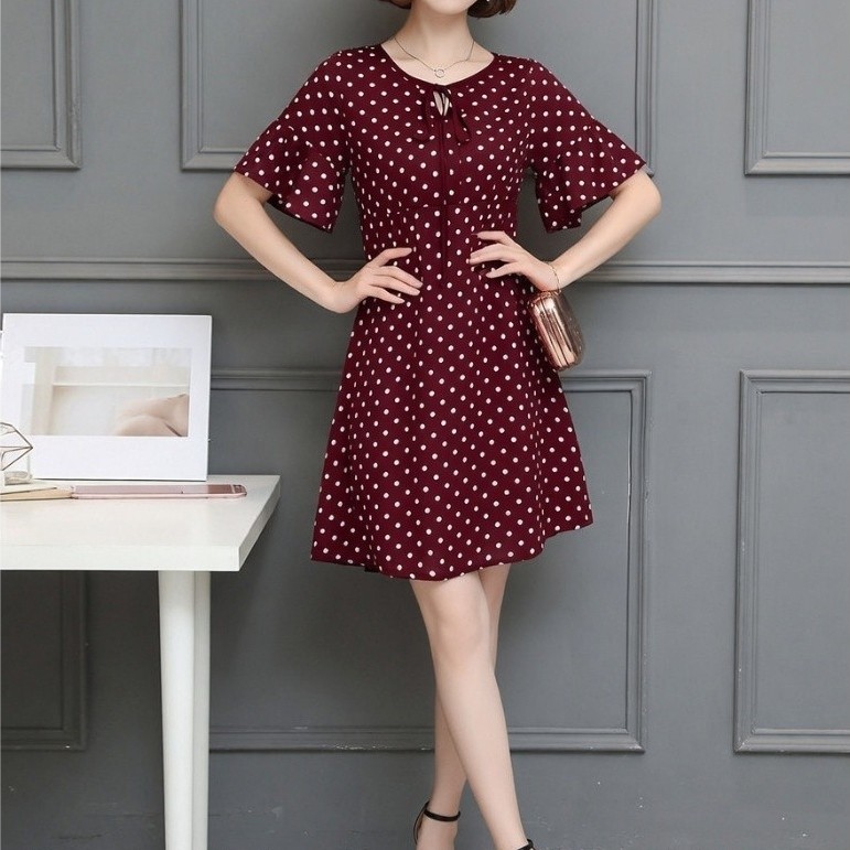 Bertille Mini Dress Polkadot Wolfis Premium Halus Lembuat Adem dan Nyaman Dipakai