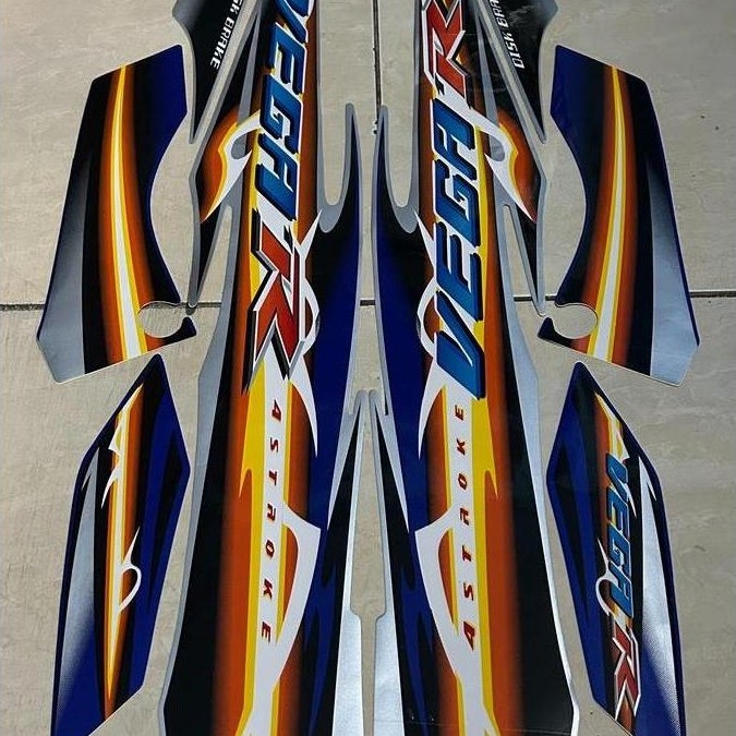 stiker striping yamaha vega r new 2007 2008 silver biru lis body standar berkualitas original