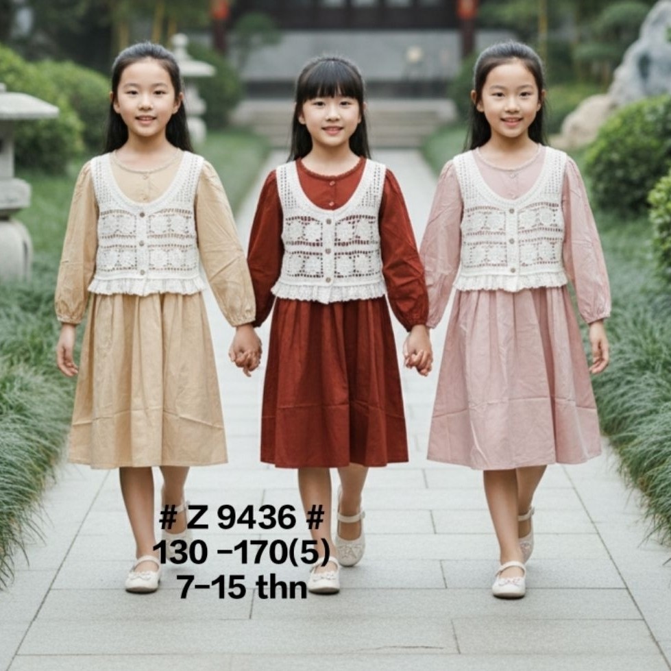 Dres Anak bahan katun import rompi rajut