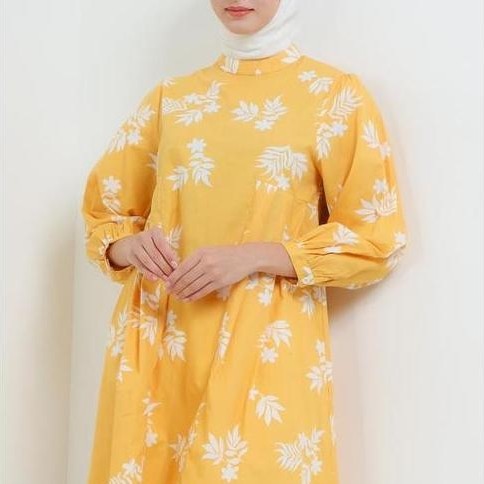 MFMW Mylla Tunik Kuning Motif Bunga