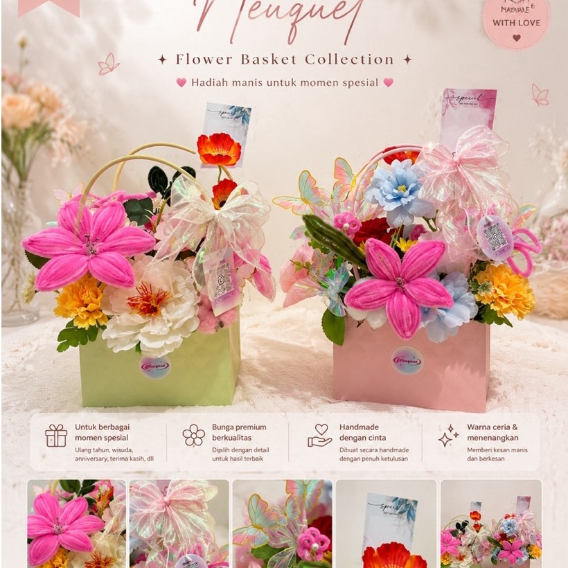 NEUQUET [READY KIRIM TIAP HARI/READY INSTANT MEDAN] BUKET/HANDBAG KUPU KUPU | BUKET KOREAN STYLE | H