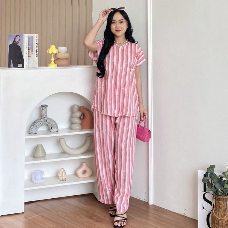 SETELAN LENGAN PENDEK CELANA PANJANG || AISHA SET HD