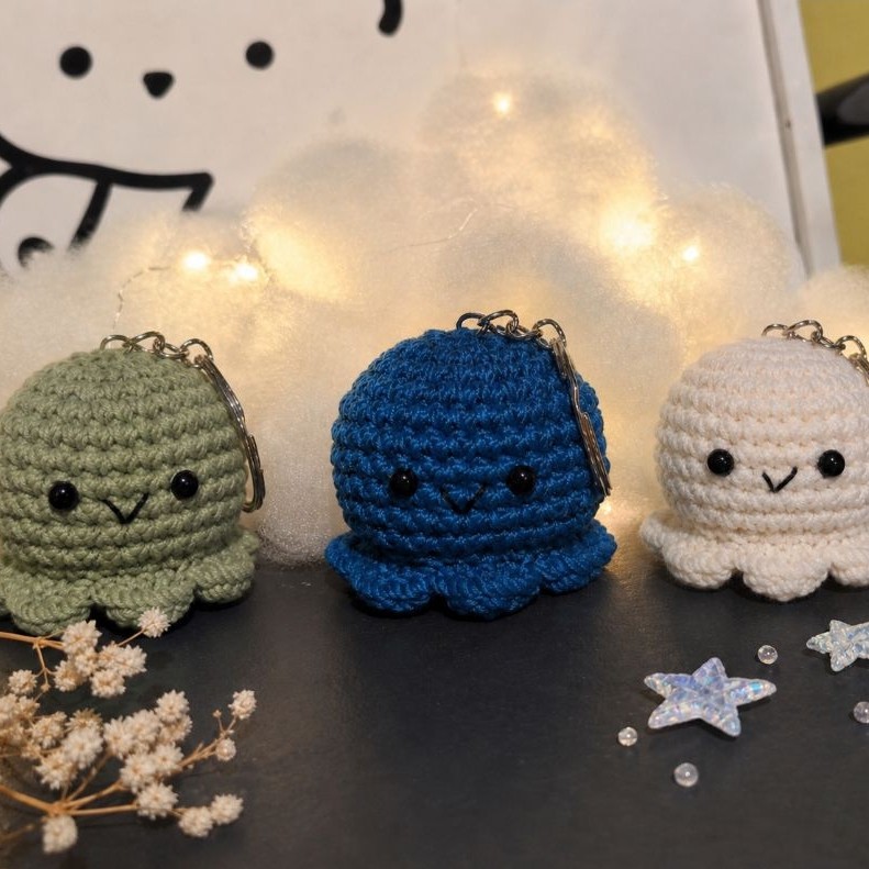 Gantungan kunci Octopus|Octopus crochet keychain|octopus mini