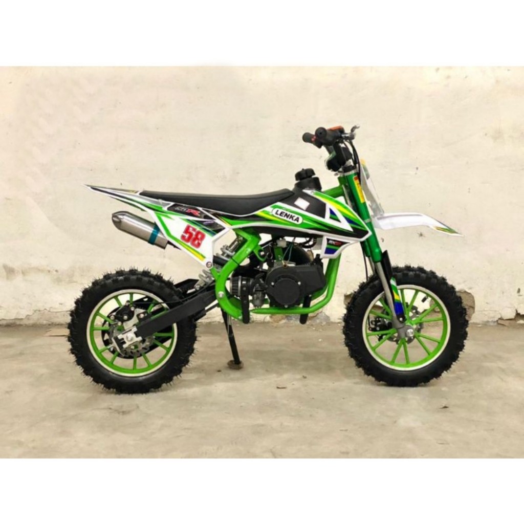 HARGA PROMO 1 SET KOMPLIT Motor Bensin Mini TRAIL Anak MATIC Double Knalpot Double Mufller 5cc - Mot