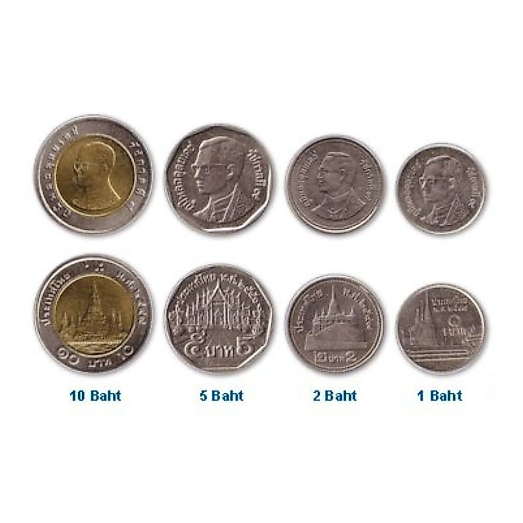 Koin Ringgit Malaysia Pecahan 1 Bath 5 Bath 10 Bath Tahun Cetak Acak