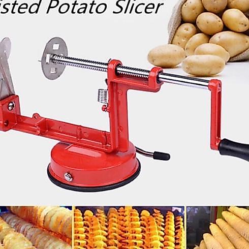 Mesin Alat Pemotong Pengiris Pembuat Kentang Ulir Melingkar Spiral Potato Slicer Stick Sate Kentang 