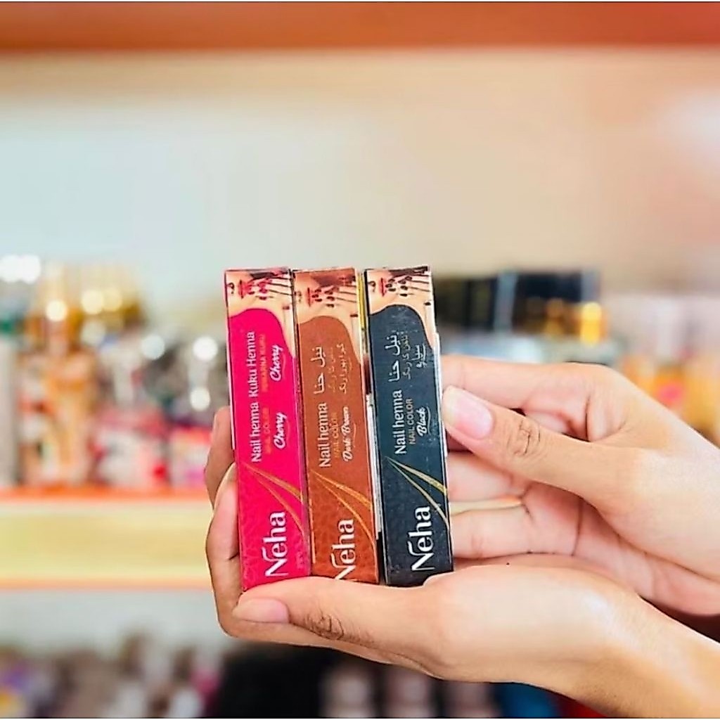 HENNA KUKU  NEHA | pacar kuku sah untuk sholat | Neha Nail Color | henna kuku merah maron coklat hit