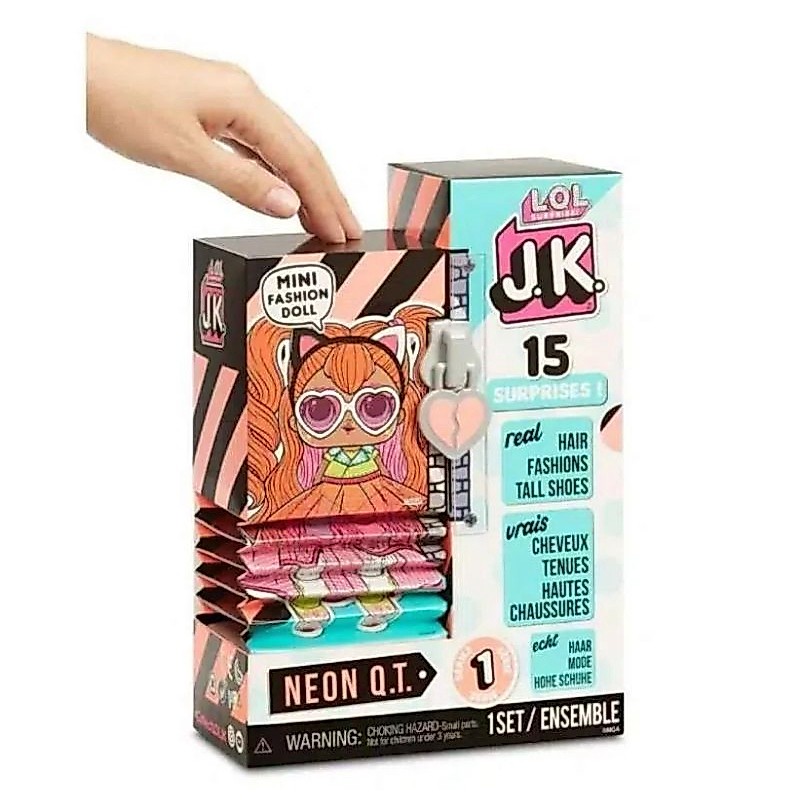 LOL Surprise JK Neon Q.T. QT Mini Fashion Doll 15 Surprises