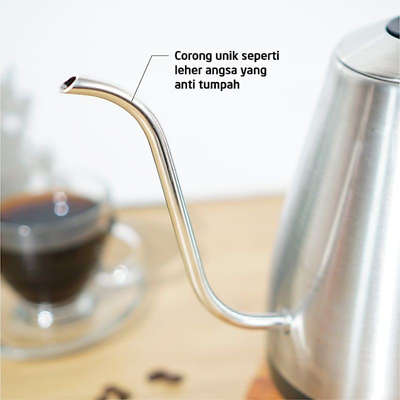 Cypruz Kettle Teko Listrik Gooseneck Teko Leher Angsa Teko Stainless 304 Teko Elektrik Teko Kopi