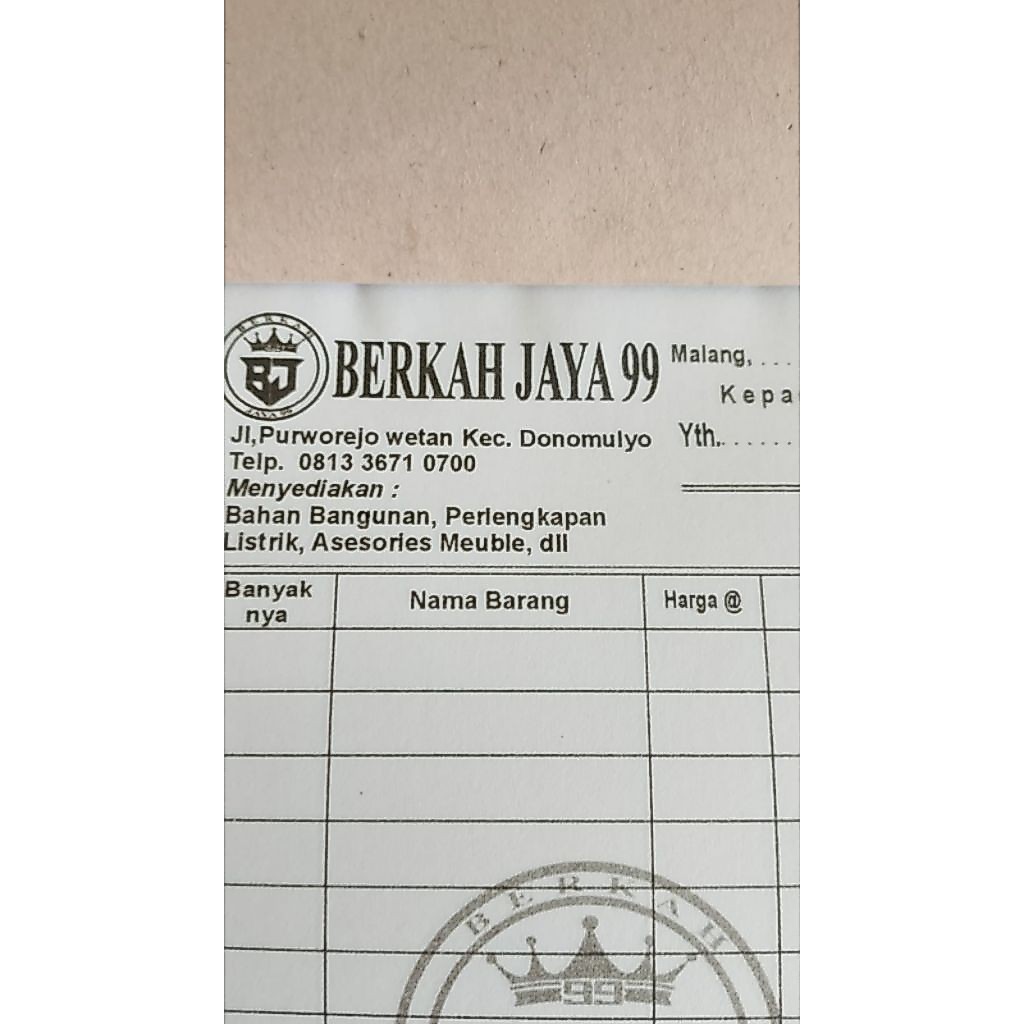 Nota Ukuran 1/4 folio 1 Rim 2 Ply