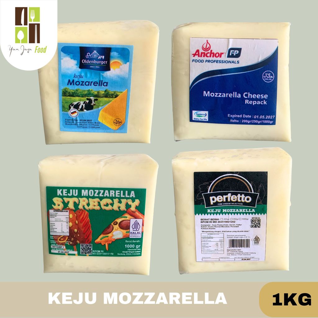 Keju Mozzarella 1kg / Mozzarella Cheese 1kg / Mozzarella Block / Perfetto Mozzarella / Oldenburger M