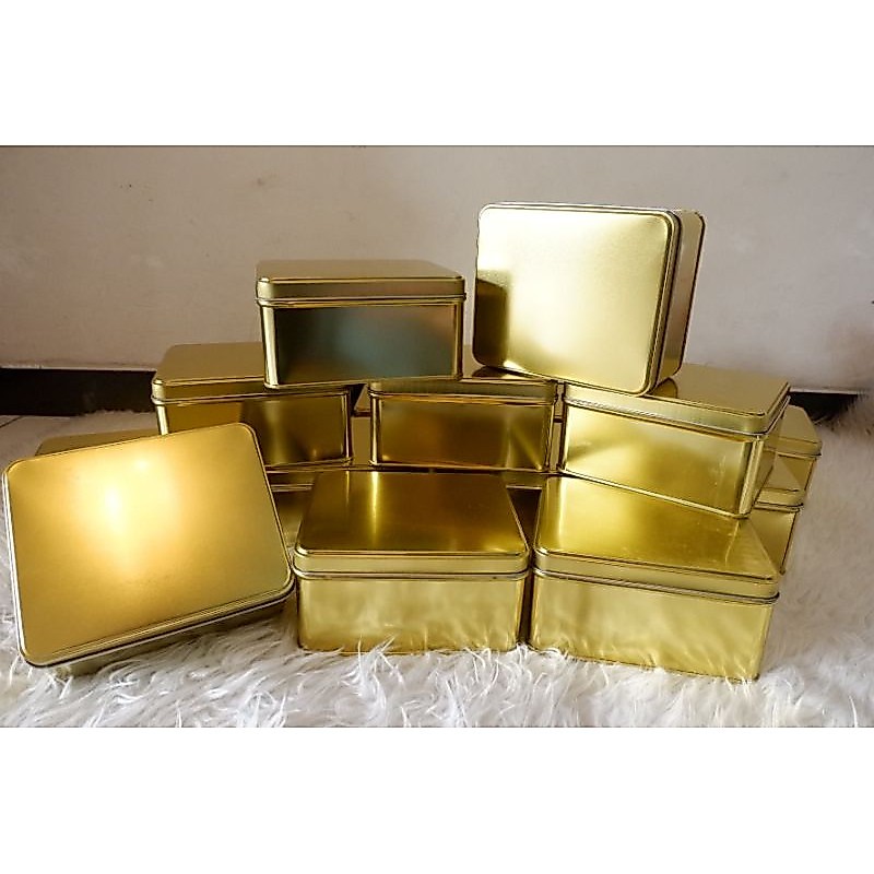 Kaleng Kotak/ Tin Gold polos / Tin kotak / Box hampers /Kotak Kado/ Kaleng hampers