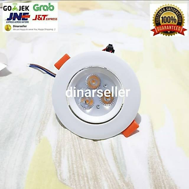LAMPU DOWNLIGHT LED 3 WATT 3W 3 MATA SPOTLIGHT READY STOCK PUTIH / WARM WHITE