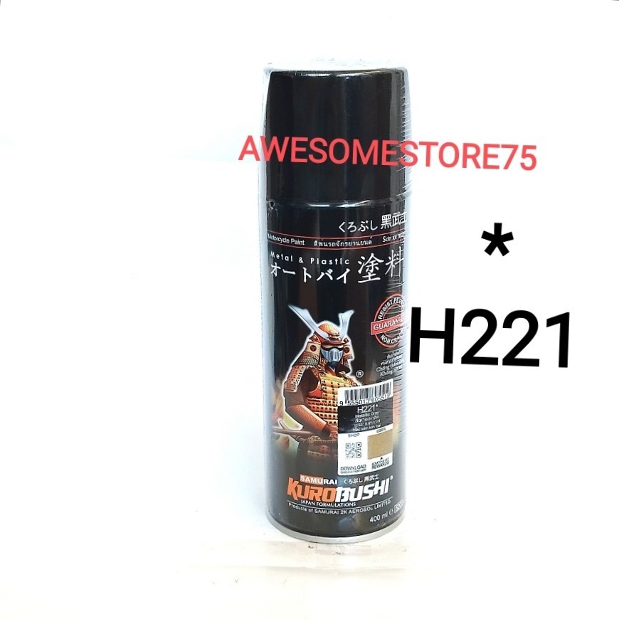 TERMURAH- SAMURAI * H221 METALLIC GREY Abu Abu Gun Metal Cat Semprot Paint Pylox