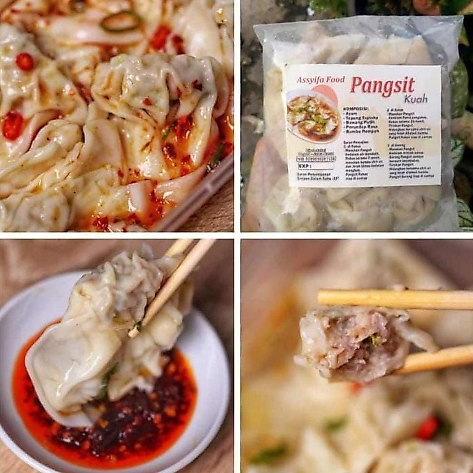pangsit kuah asyifa food/pangsit ayam/Pangsit frozen/pangsit rebus
