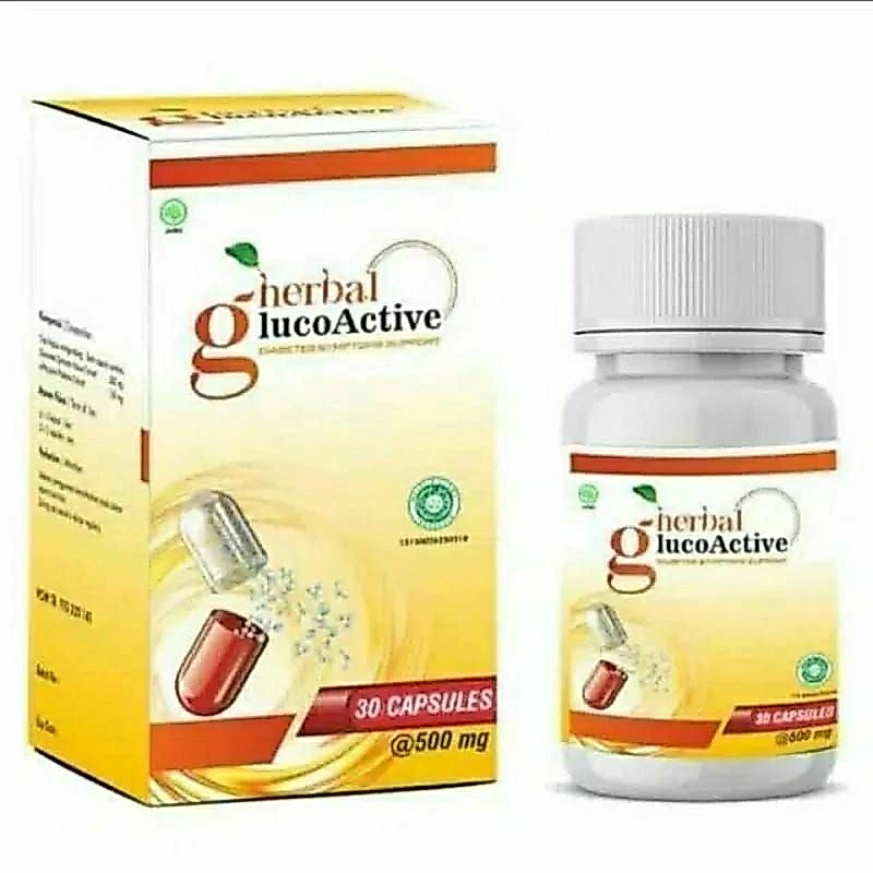 Herbal GlucoActive Asli Obat Diabetes Atasi Gula Darah Tinggi Kencing Manis Ampuh Gluco Active 100% 