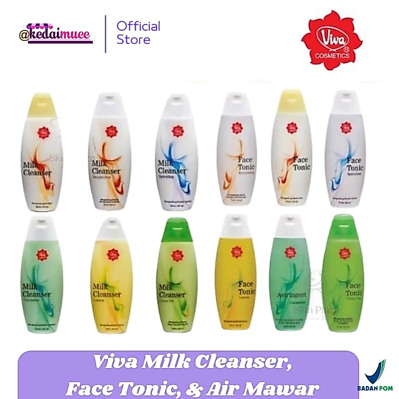 [READY] VIVA Milk Cleanser, Face Tonic, Air Mawar | Pembersih Makeup dan Penyegar Wajah Viva