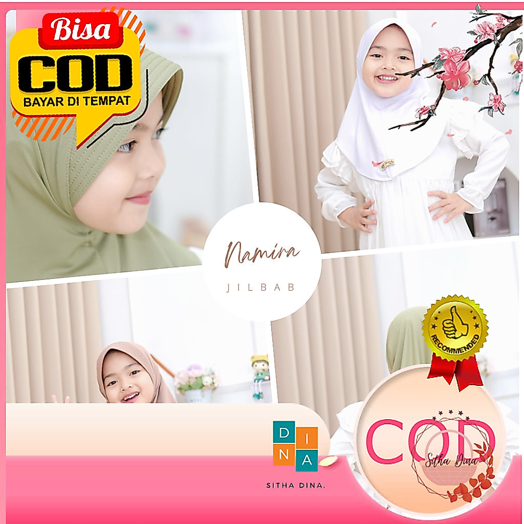 KERUDUNG JILBAB ANAK NAMIRA SPORT USIA 3-6TH BY DESMONDA HIJAB BAHAN JERSEY BALON