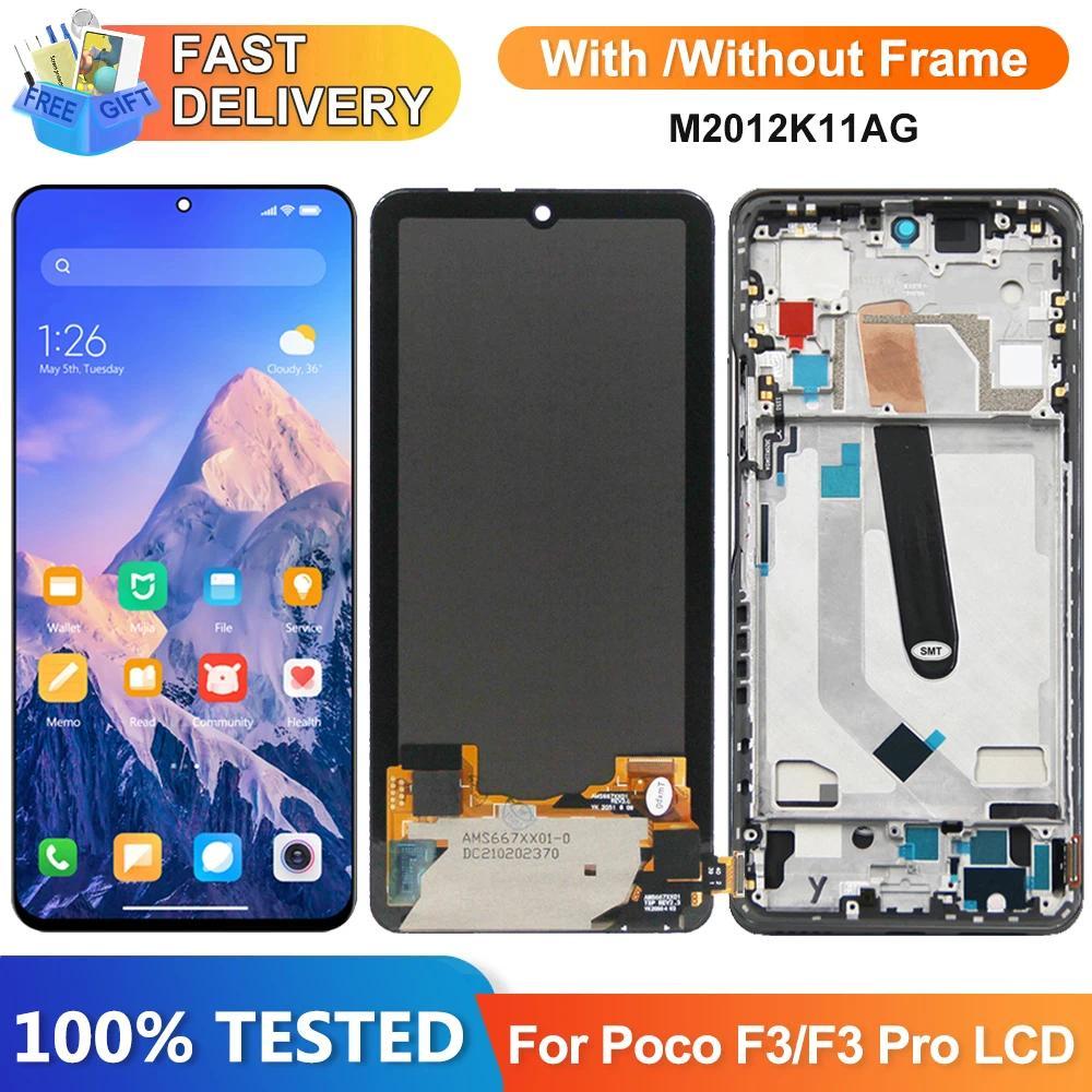 Super Amoled Poco F3 Screen Replacement, for Xiaomi Poco F3 M2012K11AG Lcd splay gital Tou Screen As